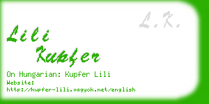 lili kupfer business card
